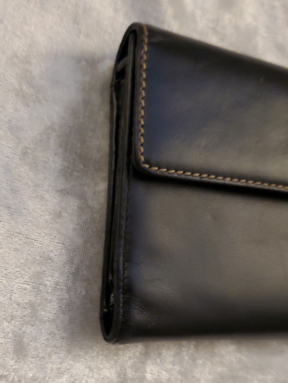 Vintage Lauren Ralph Lauren SOFT Black Leather Trifold Continental Flap Wallet - Picture 13 of 16